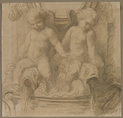 Fontána s delfíny Putti, poslední polovina 19. století. od Alphonse Legros