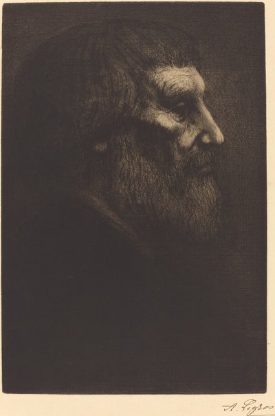Hlava žebráka Tete de mendiant. od Alphonse Legros