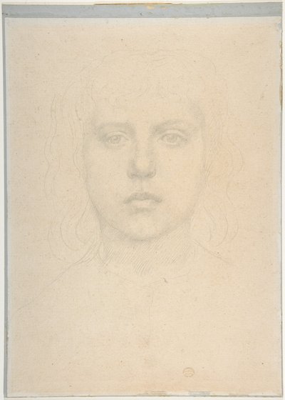 Studie hlavy dívky od Alphonse Legros