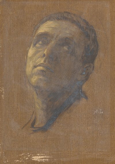 Hlava muže s obrácenýma očima, konec 19.-začátek 20. století. od Alphonse Legros
