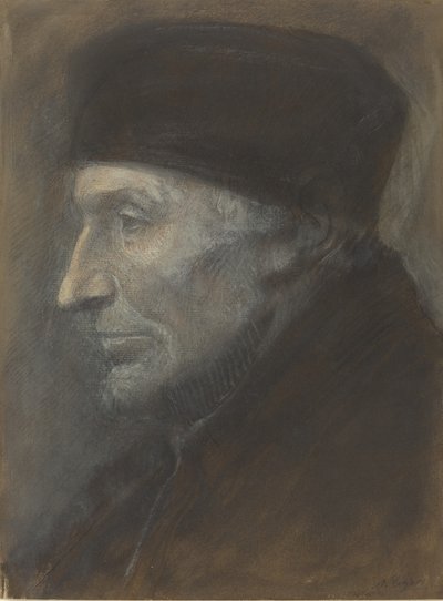 Hlava muže s čepicí. od Alphonse Legros