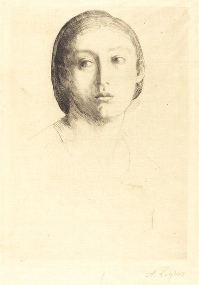 Hlava mladé dívky od Alphonse Legros
