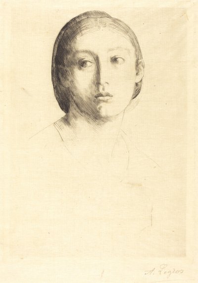 Hlava mladé dívky od Alphonse Legros