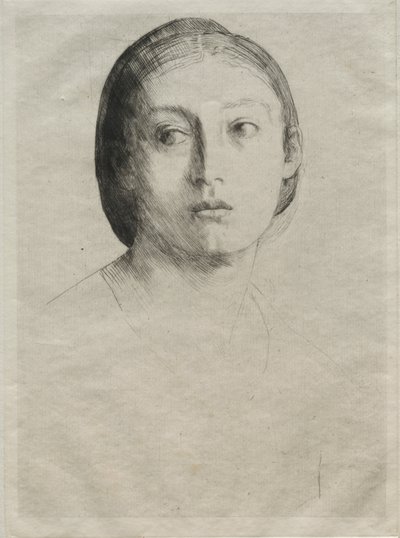 Hlava mladé dívky od Alphonse Legros