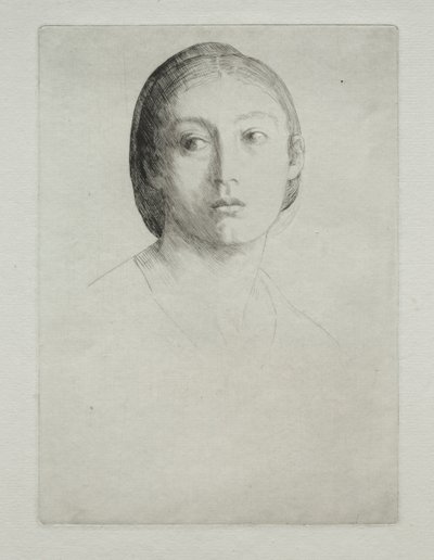 Hlava mladé dívky. od Alphonse Legros
