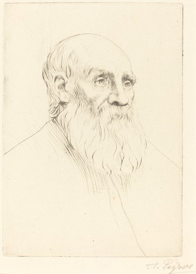 Hlava starého muže Etude de tete. od Alphonse Legros
