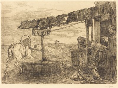 Mlýn poháněný koňmi (Le manege) od Alphonse Legros