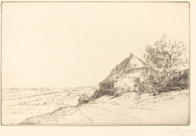 Hovel on a Hillside (Masure sur la colline) od Alphonse Legros