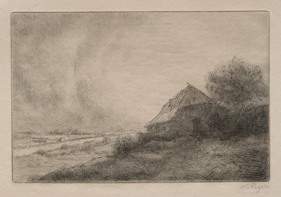 Chatrč na kopci. od Alphonse Legros
