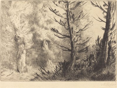 V lese Fontainebleau od Alphonse Legros
