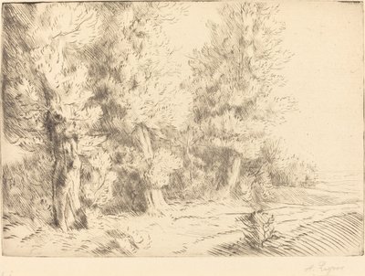 V lese Fontainebleau Dans la foret de Fontainebleau. od Alphonse Legros