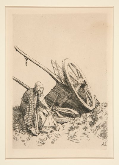 La Charette Brisee (Rozbitý vozík) od Alphonse Legros