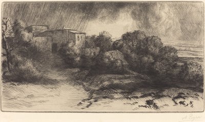 Farma v Brieux v bouři od Alphonse Legros