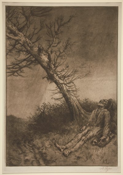 La mort du vagabond (Smrt tuláka) od Alphonse Legros