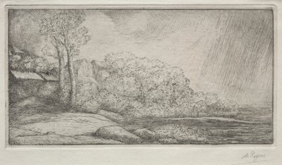 Krajina se dvěma stromy od Alphonse Legros