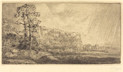 Krajina se dvěma stromy od Alphonse Legros