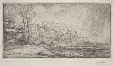 Krajina se dvěma stromy Krajina se dvěma stromy. od Alphonse Legros