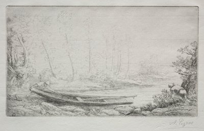Odjezd na rybaření, v mlhách. od Alphonse Legros