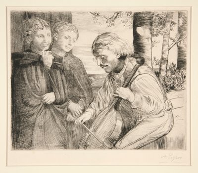 Viol Player od Alphonse Legros