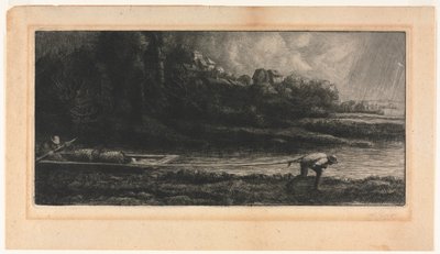 Krajina s lodí. od Alphonse Legros