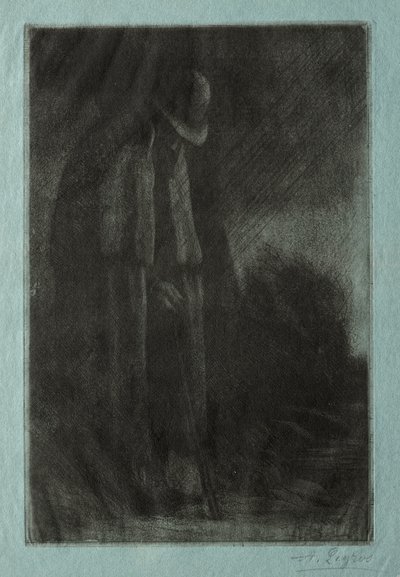 Cestovatel v útulku od Alphonse Legros