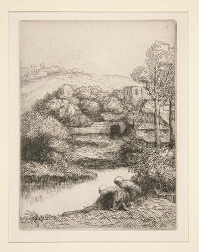 Washhouse, nebo Washerwomen od Alphonse Legros