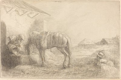 Muž napájení koně Muž napájení koně. od Alphonse Legros
