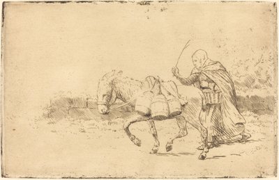 Milkmaid of Boulogne, 1. deska Laitiere a Boulogne. od Alphonse Legros