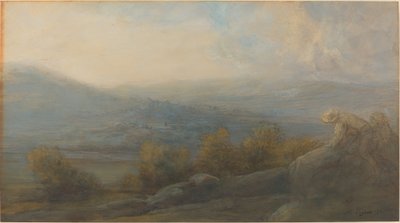 Horská krajina se dvěma postavami napravo od Alphonse Legros