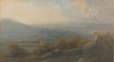 Horská krajina se dvěma postavami vpravo, 1905. od Alphonse Legros