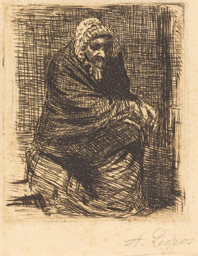 Sedící stará žena Stará žena sedící. od Alphonse Legros