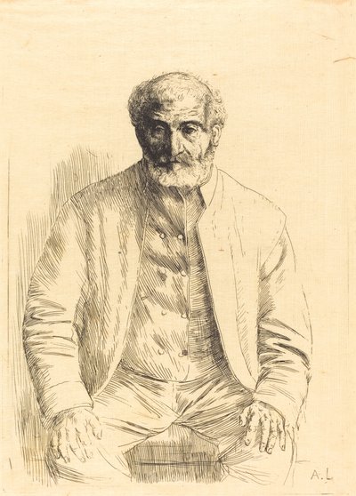 Starý muž seděl na Vieillardově zadku. od Alphonse Legros