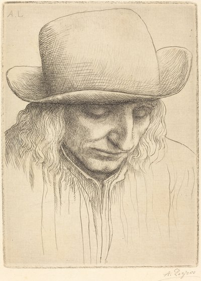 Sedlák v kulatém klobouku Sedlák v kulatém klobouku. od Alphonse Legros
