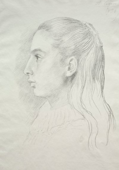 Portrét de Mlle. Nora E. Legros, 1896. od Alphonse Legros