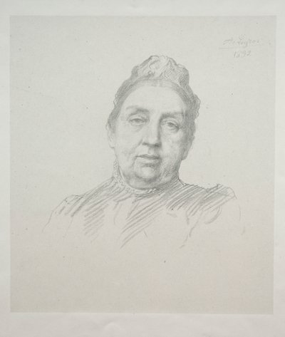 Portrét Madame Kemp, pohled zepředu (3. deska) od Alphonse Legros