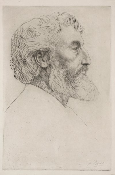 Portrét sira Fredericka Leightona (první deska) od Alphonse Legros