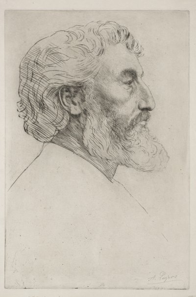 Portrét sira Fredericka Leightona (první deska) od Alphonse Legros