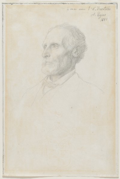 Portrét sira Fredericka W. Burtona, ředitele Národní galerie, Londýn, 1881. od Alphonse Legros