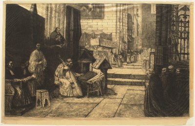 Procesí ve španělském kostele od Alphonse Legros