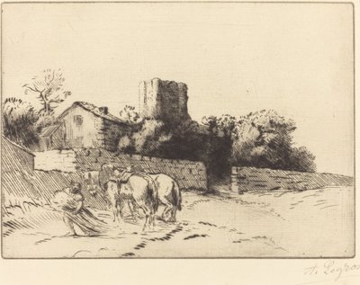 Stěna fary Le mur du presbytere. od Alphonse Legros