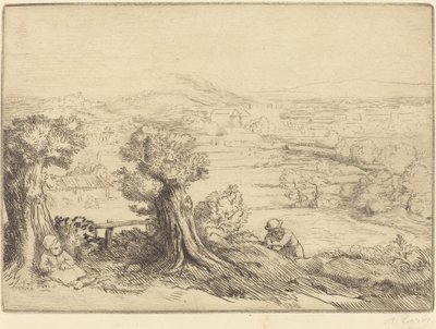 Vzpomínka na údolí v Burgundsku Vzpomínka na údolí v Burgundsku. od Alphonse Legros