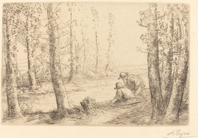 Odpočinek podél břehů řeky Repos au bord de la riviere. od Alphonse Legros