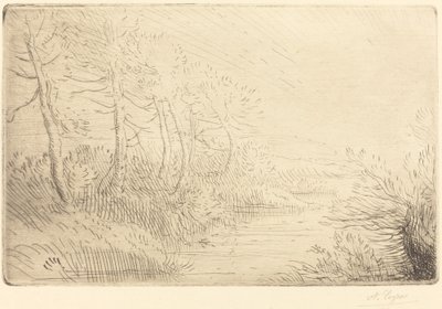Břeh řeky Bord de la riviere. od Alphonse Legros