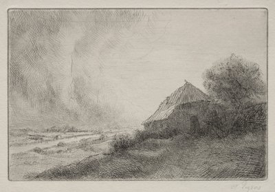Zničený dům na svahu od Alphonse Legros