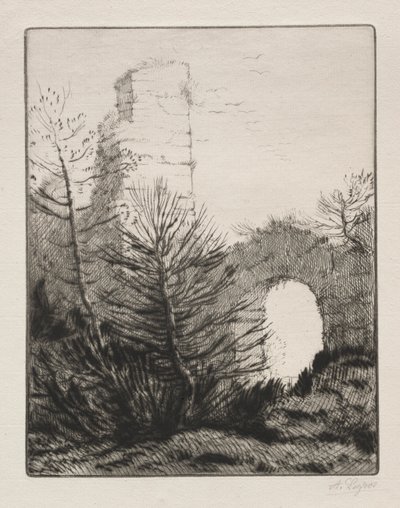 Ruiny kláštera od Alphonse Legros