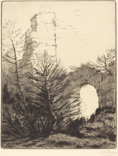 Ruiny kláštera Les ruines du monastere. od Alphonse Legros