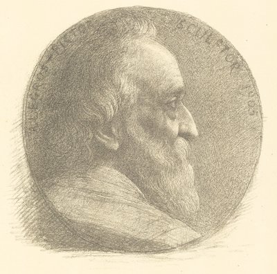 Autoportrét, medailon, č.1, 9. deska od Alphonse Legros