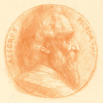 Autoportrét, medailon, č.2, 11. deska. od Alphonse Legros