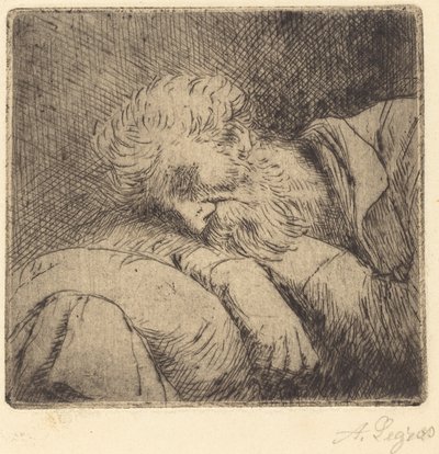 Spící žebrák od Alphonse Legros
