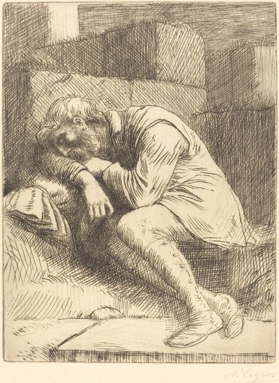 Spící žebrák od Alphonse Legros